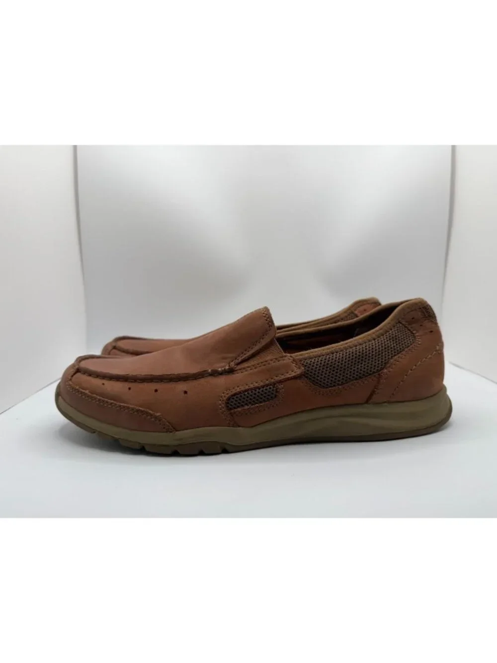 Clarks Ramada Spanish Loafers Men Size 9.5M Brown Leather Casual Slip-on Shoes